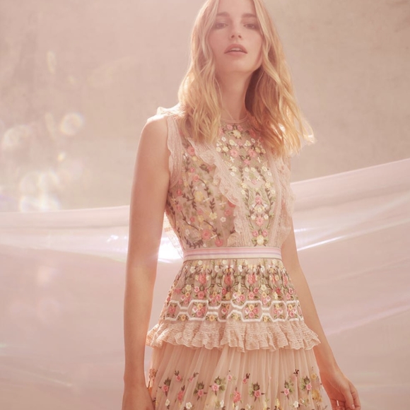 BHLDN Needle & Thread Dress Gown fits size US 2 4 $600 - Picture 2 of 12